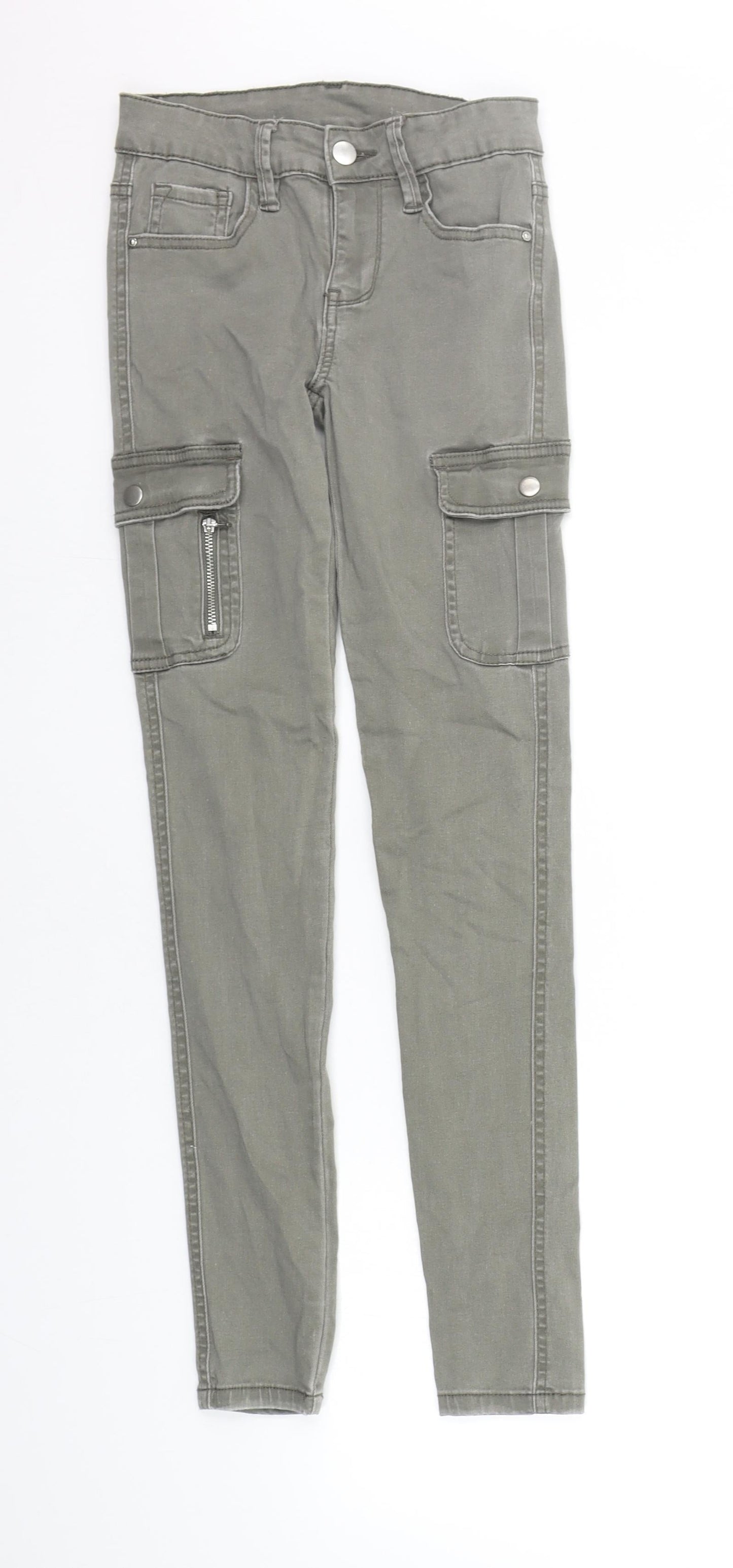 Denim & Co. Womens Green   Chino Trousers Size 6 L27 in
