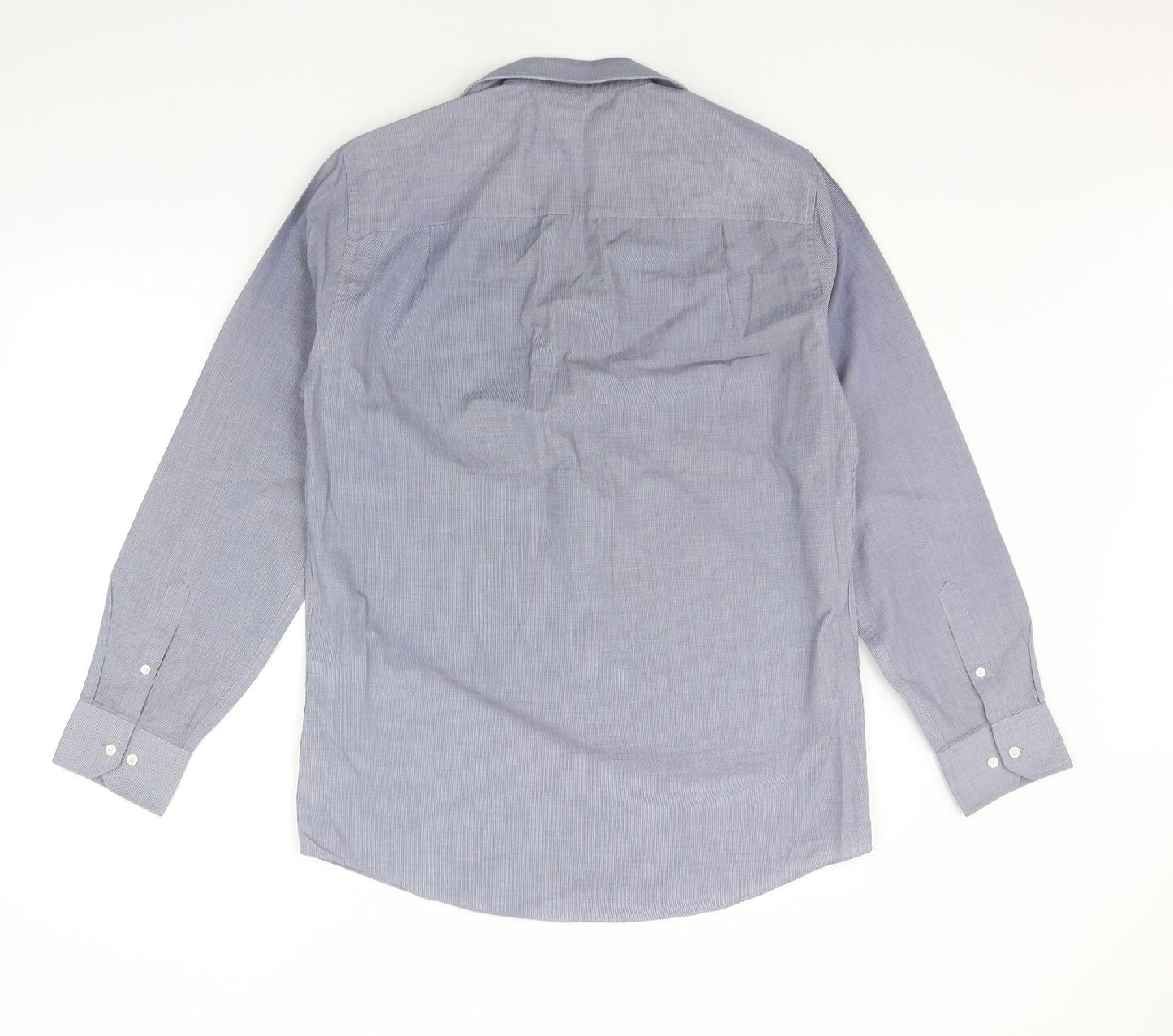 Mens UK Size 15.5 NEXT Grey  Button-Up Long Sleeve Casual Shirt