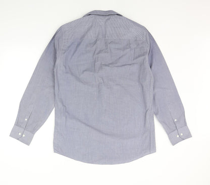 Mens UK Size 15.5 NEXT Grey  Button-Up Long Sleeve Casual Shirt