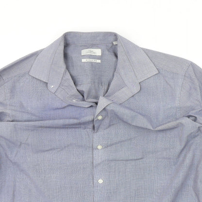 Mens UK Size 15.5 NEXT Grey  Button-Up Long Sleeve Casual Shirt