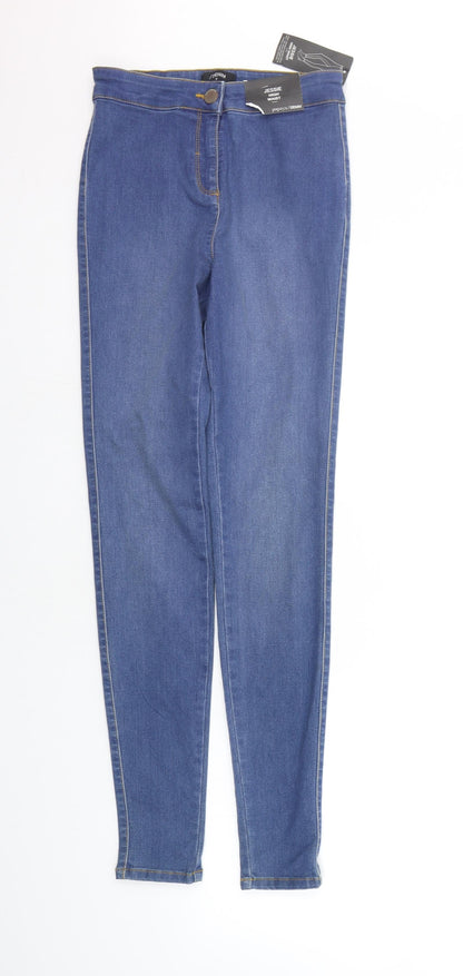 Womens UK Size 8 Papaya Regular Fit Straight Blue Jeans