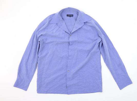 River Island Mens Blue    Button-Up Size L