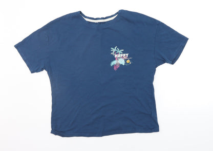 Womens UK Size 12 Marks and Spencer Blue Basic T-Shirt