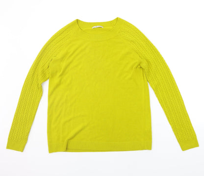 TU Womens Yellow Houndstooth  Pullover Jumper Size 14