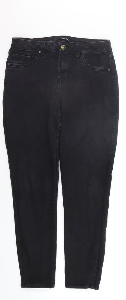 Womens UK Size 8 D. Jeans Regular Fit Straight Black Jeans