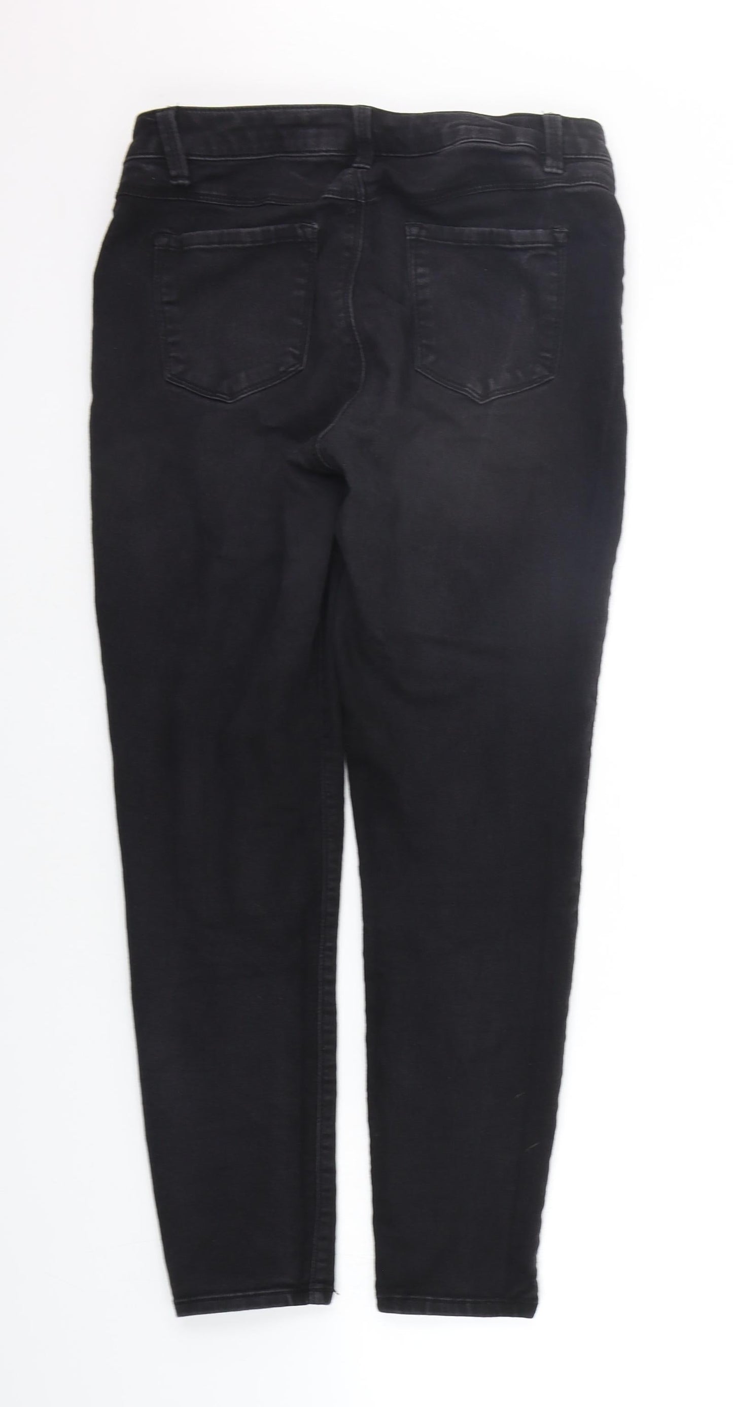 Womens UK Size 8 D. Jeans Regular Fit Straight Black Jeans