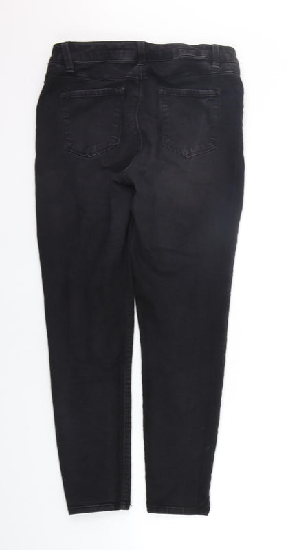 Womens UK Size 8 D. Jeans Regular Fit Straight Black Jeans
