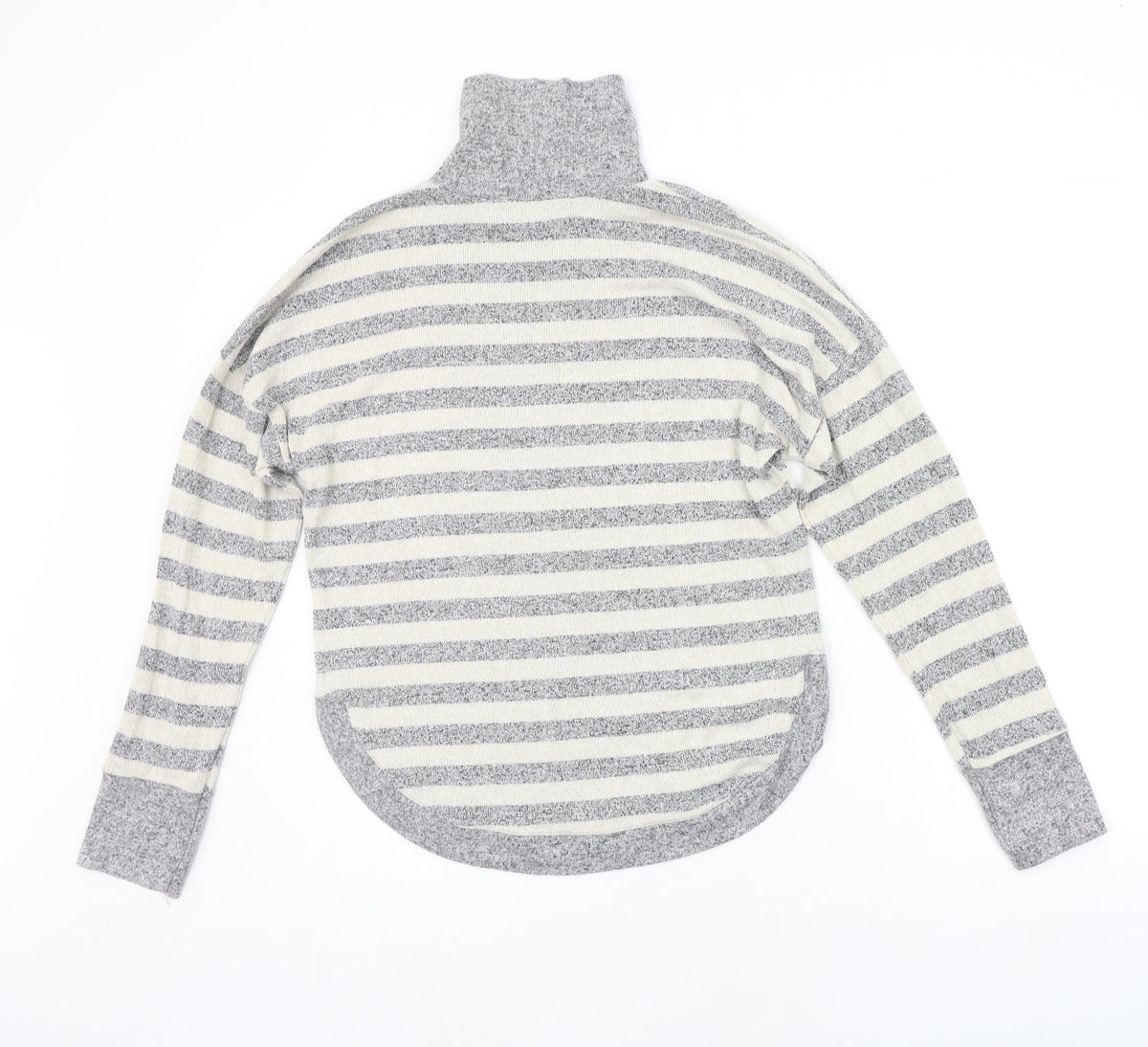 Additional front view of JETON women’s beige striped jumper, size S