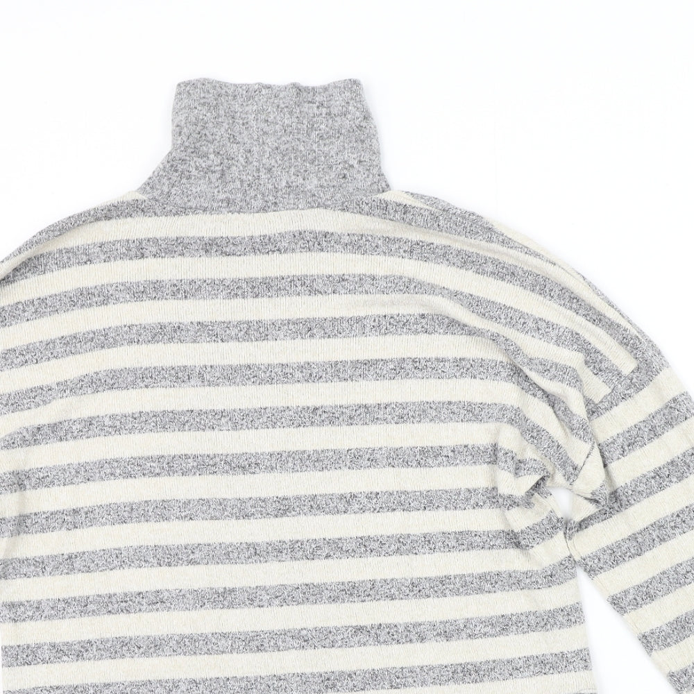 Close-up detail of JETON women’s beige striped jumper, size S