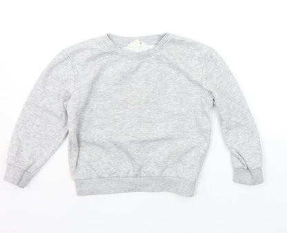 H&M Girls Grey   Pullover Jumper Size 5-6 Years