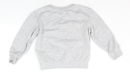 H&M Girls Grey   Pullover Jumper Size 5-6 Years