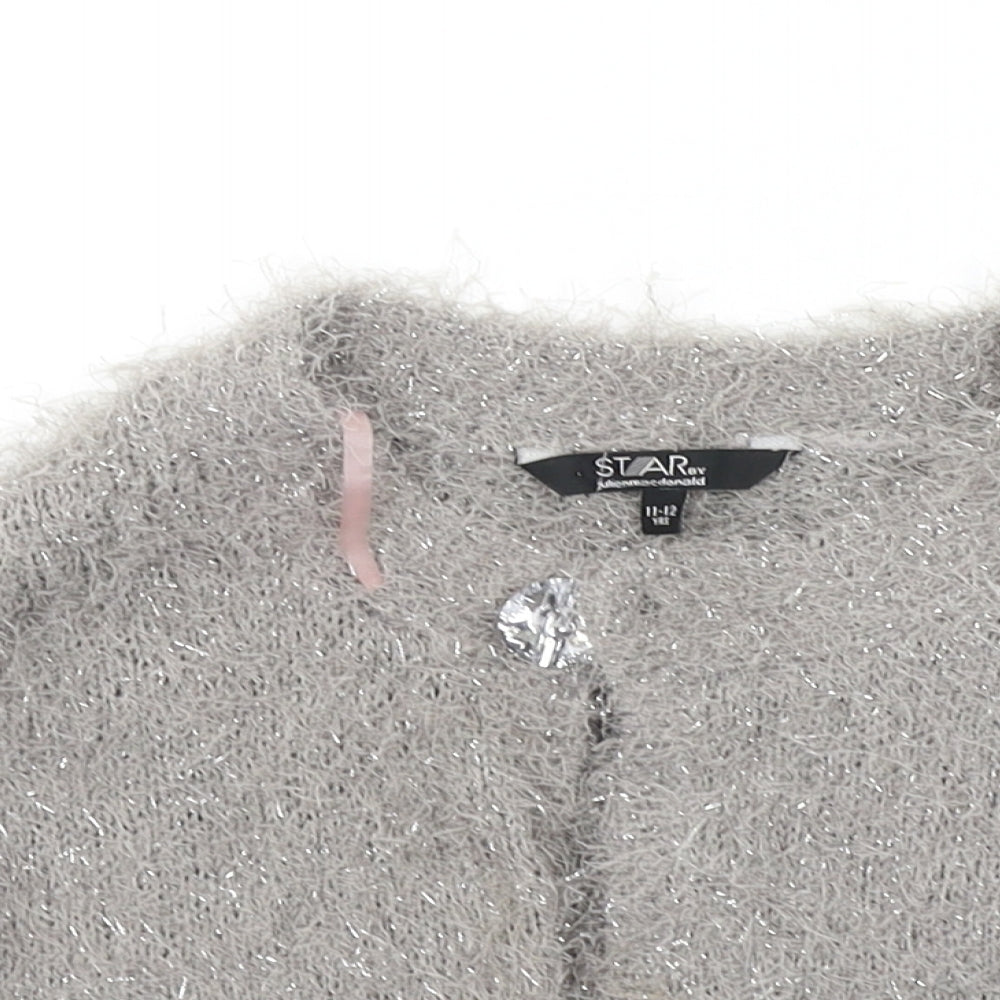 Julie mcdonald Girls Grey   Cardigan Jumper Size 11-12 Years