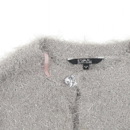Julie mcdonald Girls Grey   Cardigan Jumper Size 11-12 Years