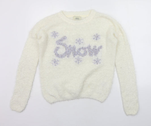 Womens UK Size M Papaya White Pullover Jumper