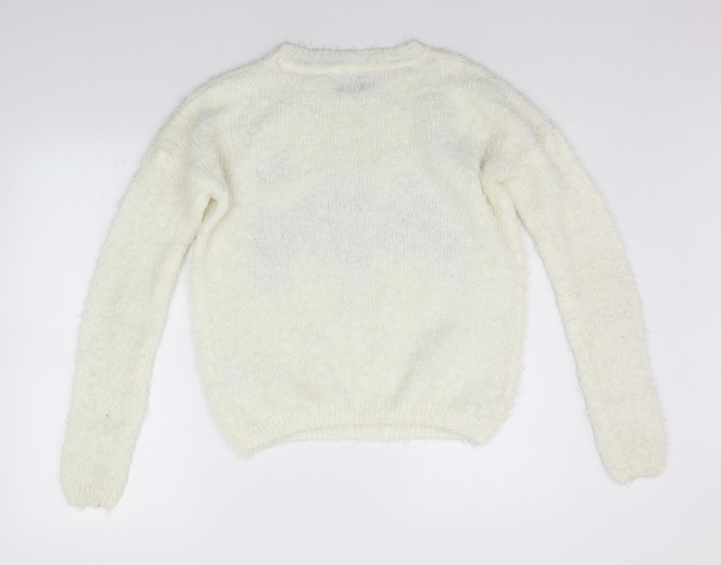 Womens UK Size M Papaya White Pullover Jumper