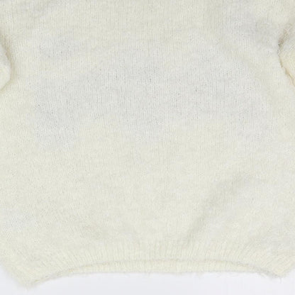 Womens UK Size M Papaya White Pullover Jumper