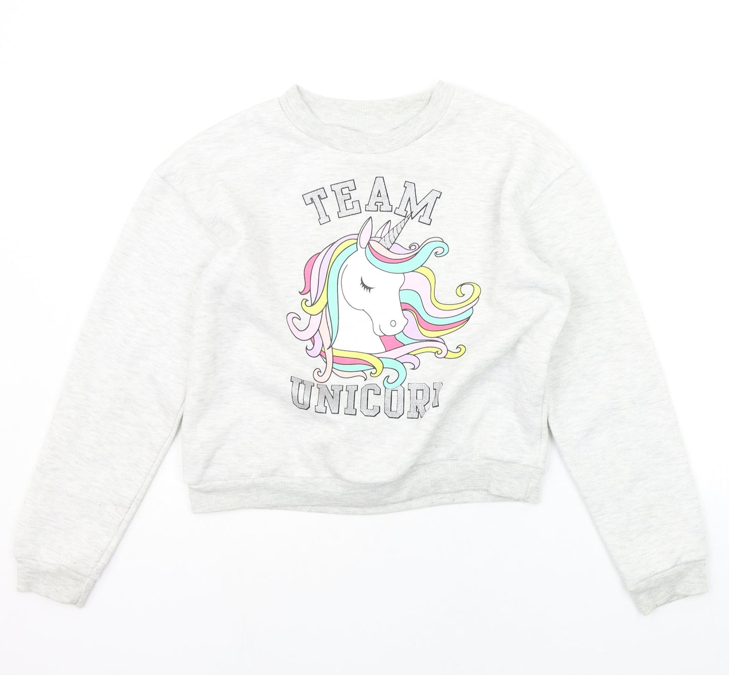 Primark Girls Grey   Pullover Jumper Size 13-14 Years