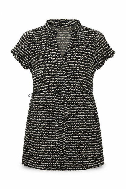 Womens UK Size 8 H&M Black Tunic Button-Up