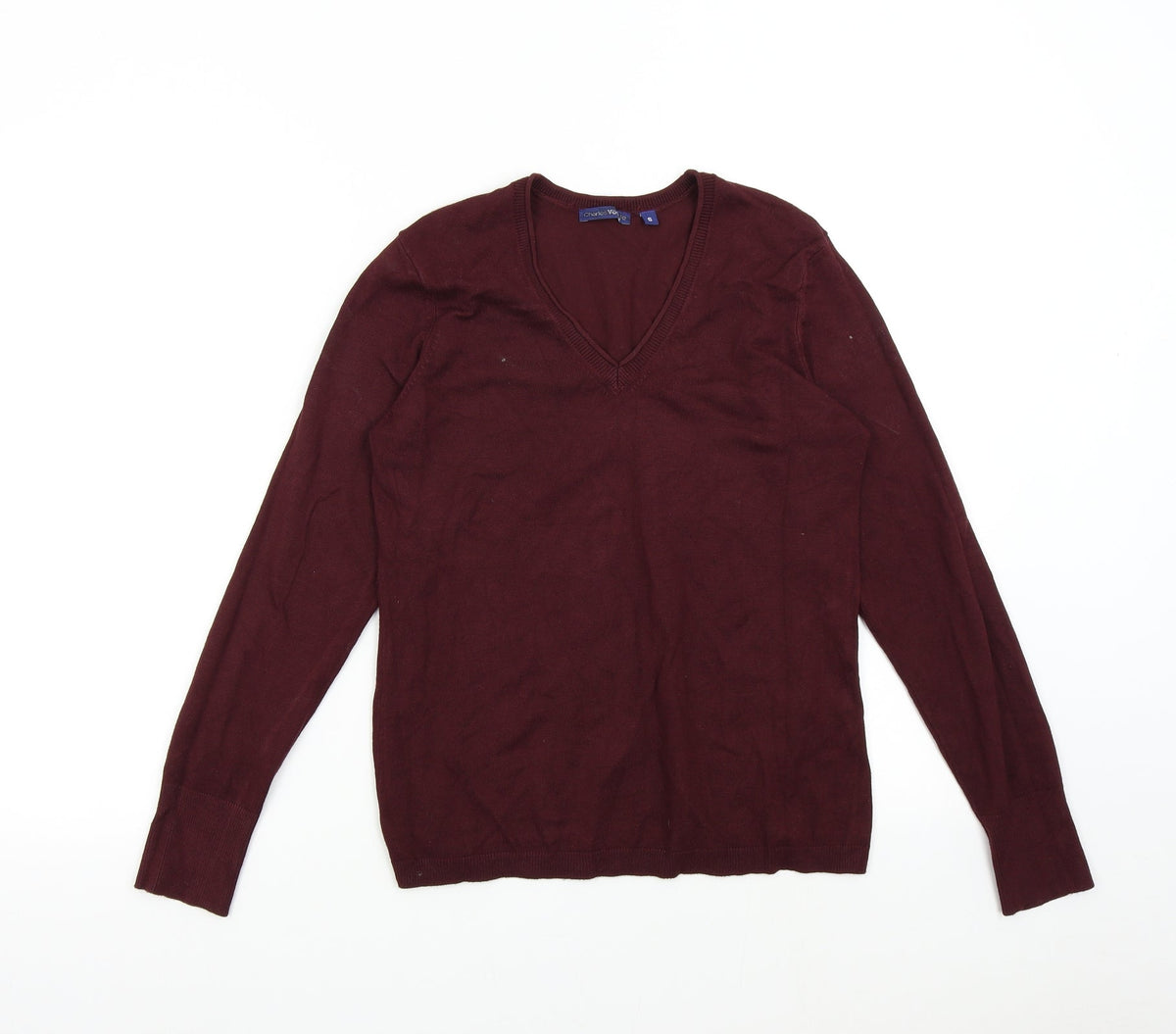 Additional front view of Charles Vogele women’s red knit jumper, size S