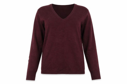 Front view of Charles Vogele women’s red knit jumper, size S