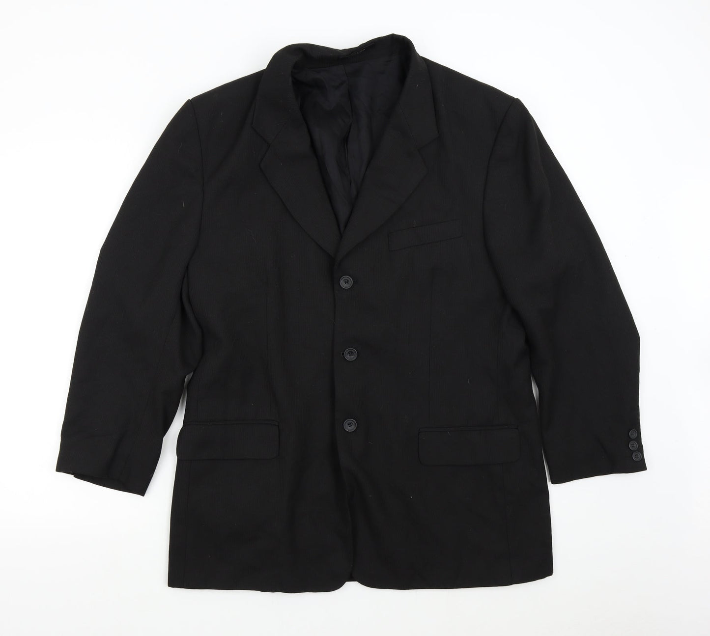 Mens UK Size 42 Woods & Gray Regular Black Suit Jacket