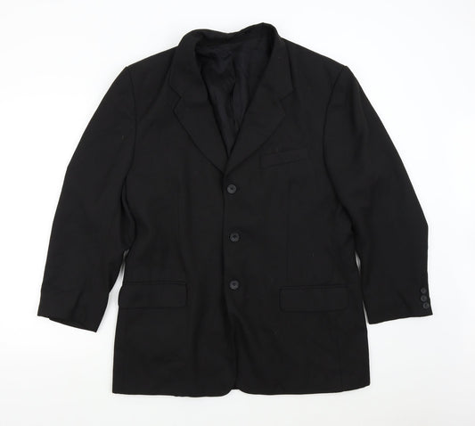 Mens UK Size 42 Woods & Gray Regular Black Suit Jacket
