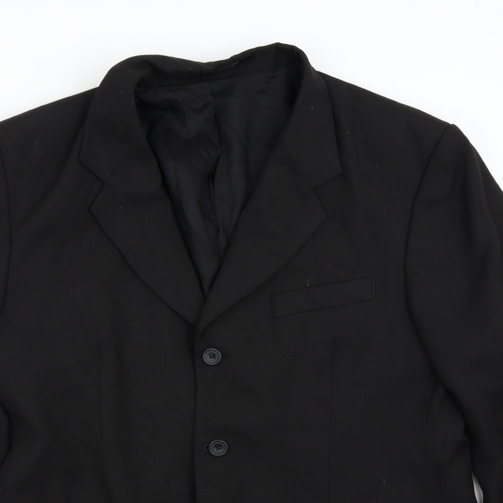 Mens UK Size 42 Woods & Gray Regular Black Suit Jacket