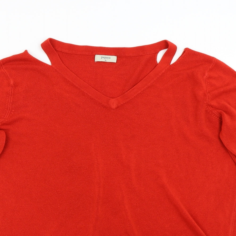 Womens UK Size XL Matalan Red Pullover Jumper
