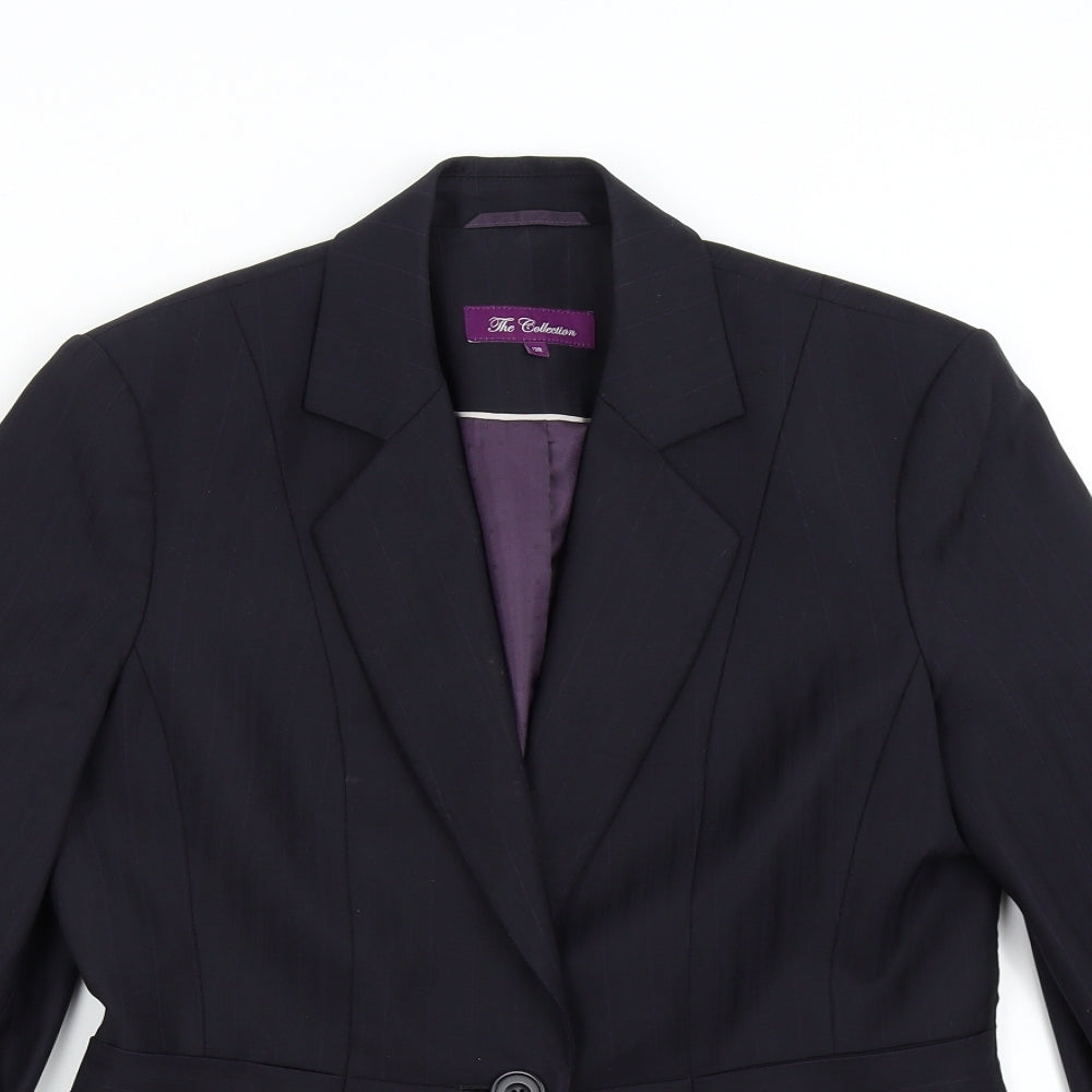 The Collection Womens Blue Striped  Jacket Suit Jacket Size 12