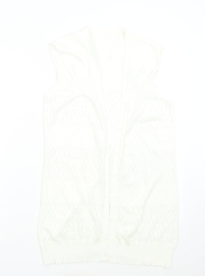 Womens UK Size 10 Topshop Ivory Cardigan Jumper