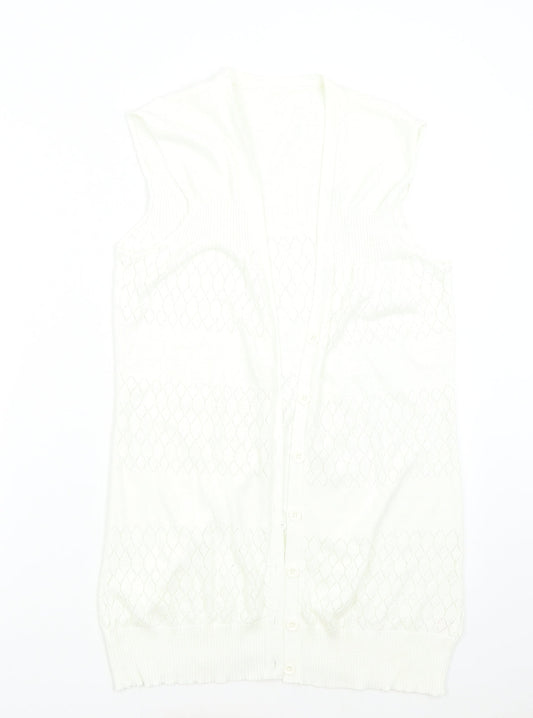 Womens UK Size 10 Topshop Ivory Cardigan Jumper