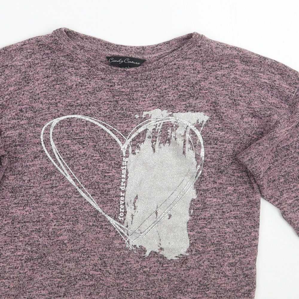 Candy Couture Girls Pink   Basic T-Shirt Size 10-11 Years