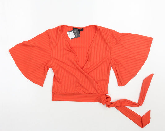 Womens UK Size 8 Newlook Orange Basic Blouse