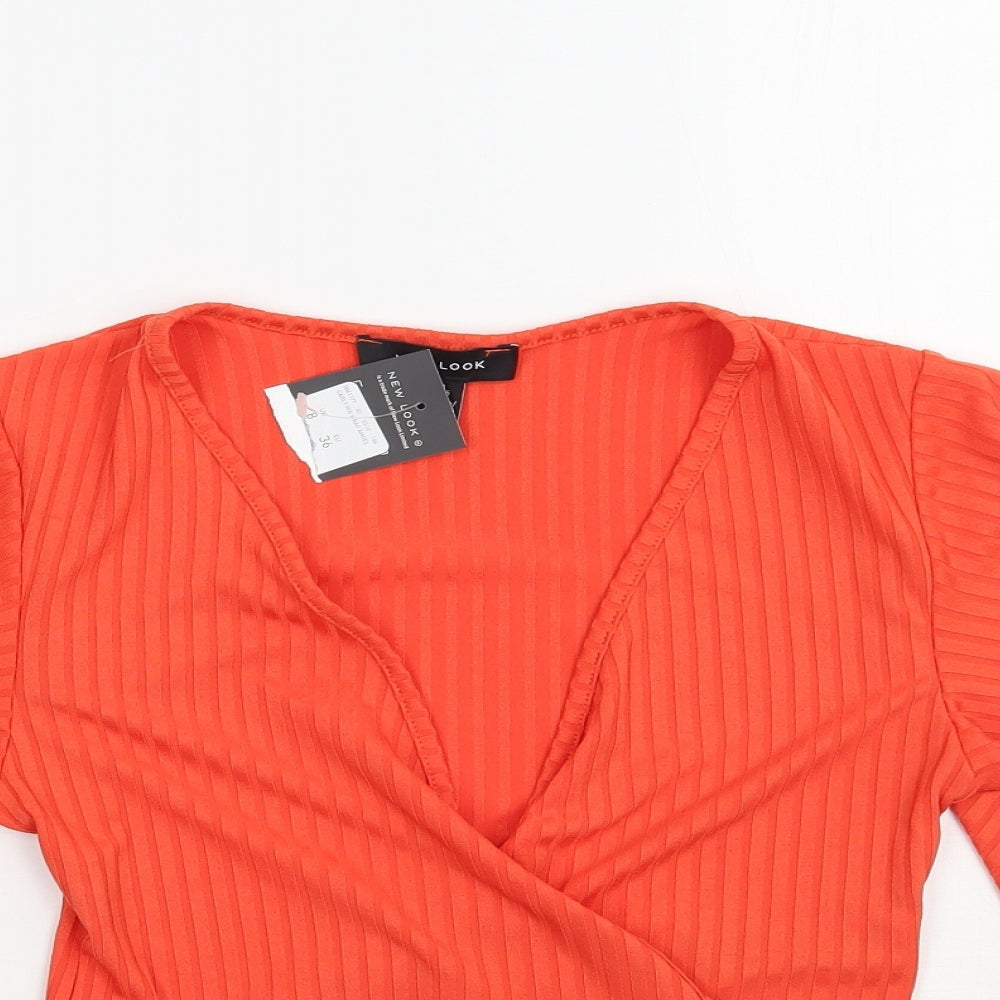 Womens UK Size 8 Newlook Orange Basic Blouse