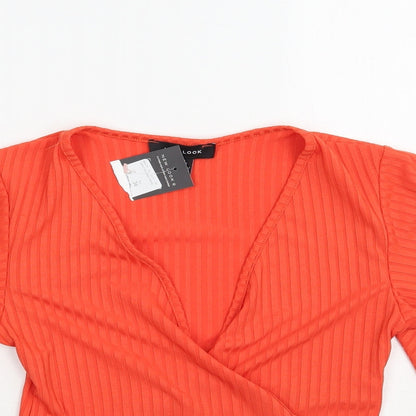 Womens UK Size 8 Newlook Orange Basic Blouse