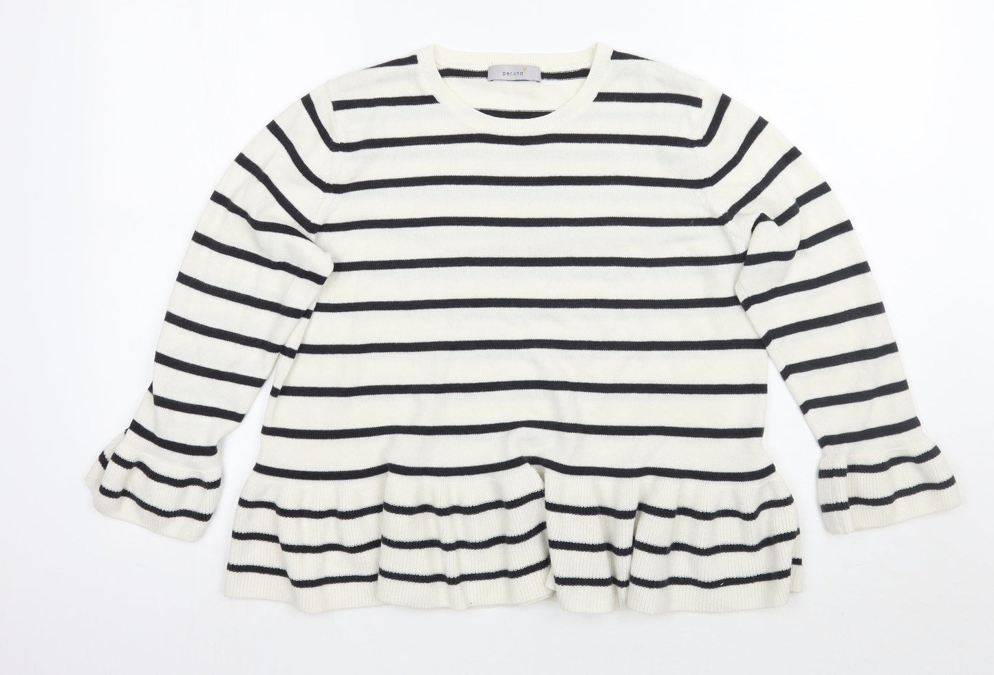 Womens UK Size 14 Per Una White Pullover Jumper