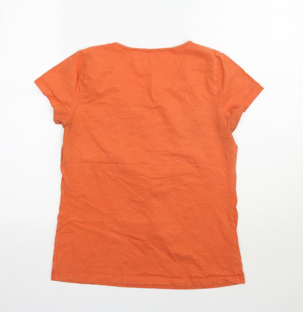 Back view of St johns bay women’s pink geometric basic t-shirt, size S