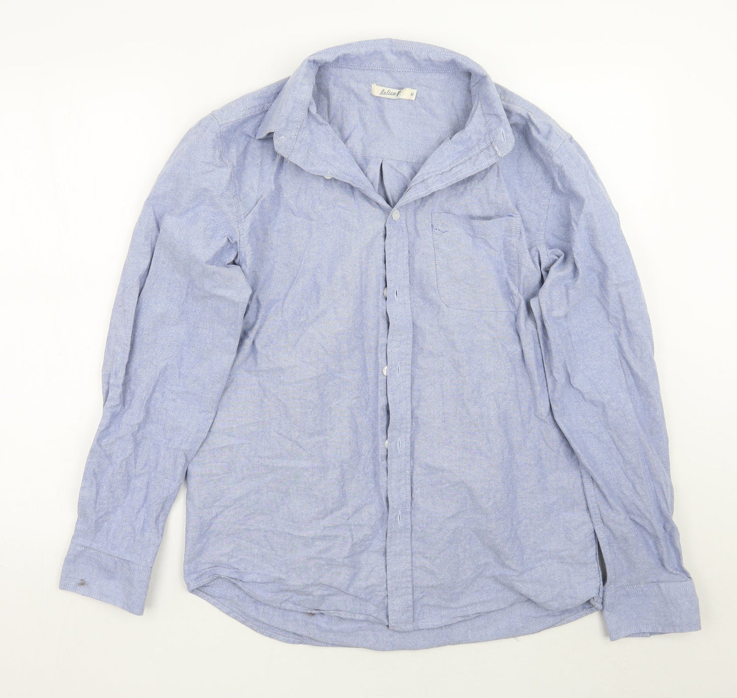Mens UK Size M Onfire Blue  Button-Up Long Sleeve Casual Shirt