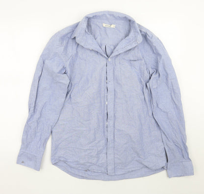Mens UK Size M Onfire Blue  Button-Up Long Sleeve Casual Shirt