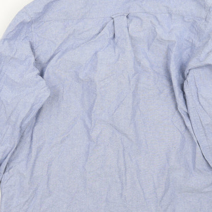 Mens UK Size M Onfire Blue  Button-Up Long Sleeve Casual Shirt