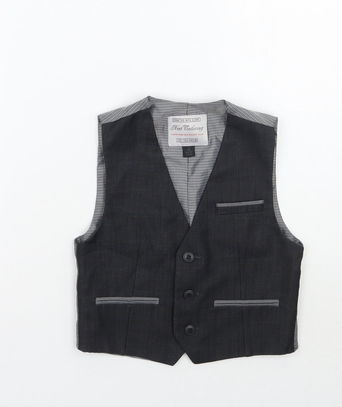 Additional front view of Next boys’ grey jacket waistcoat, size 4, years