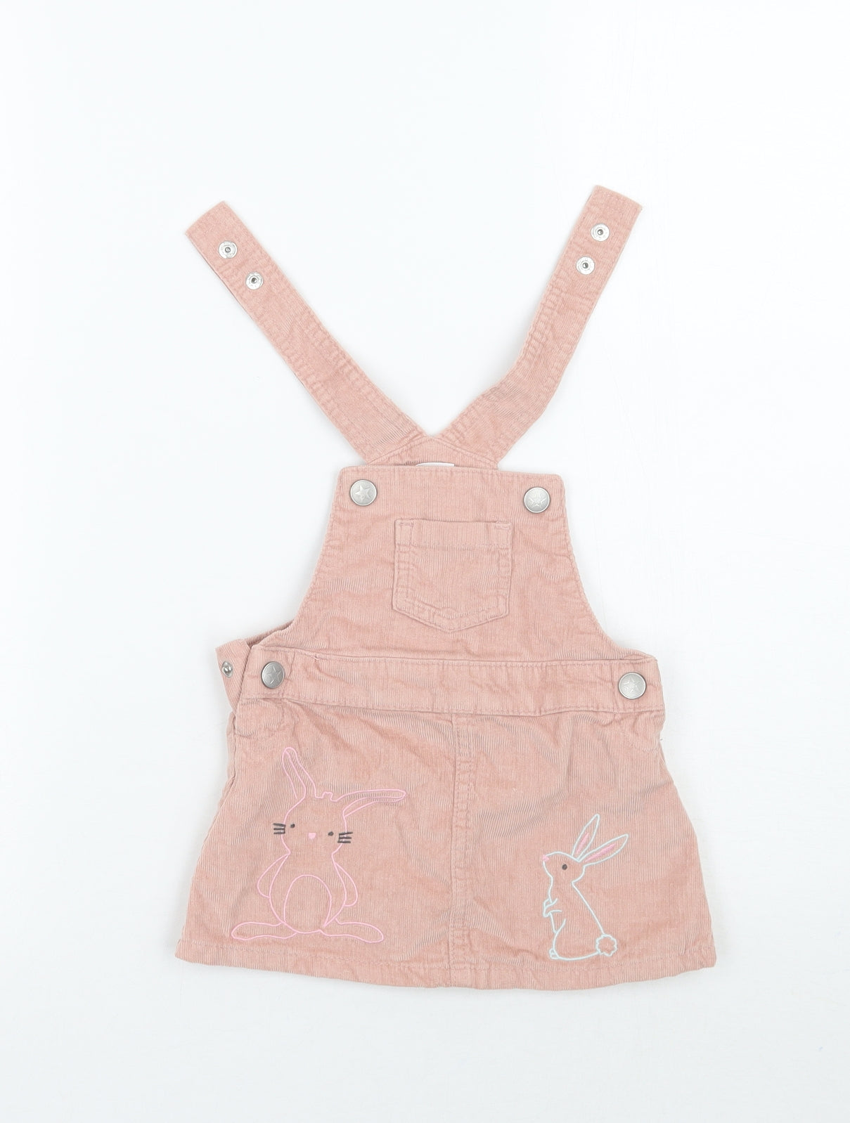 Bluezoo Girls Pink   Pinafore/Dungaree Dress  Size 3-6 Months