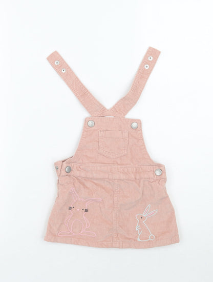 Bluezoo Girls Pink   Pinafore/Dungaree Dress  Size 3-6 Months
