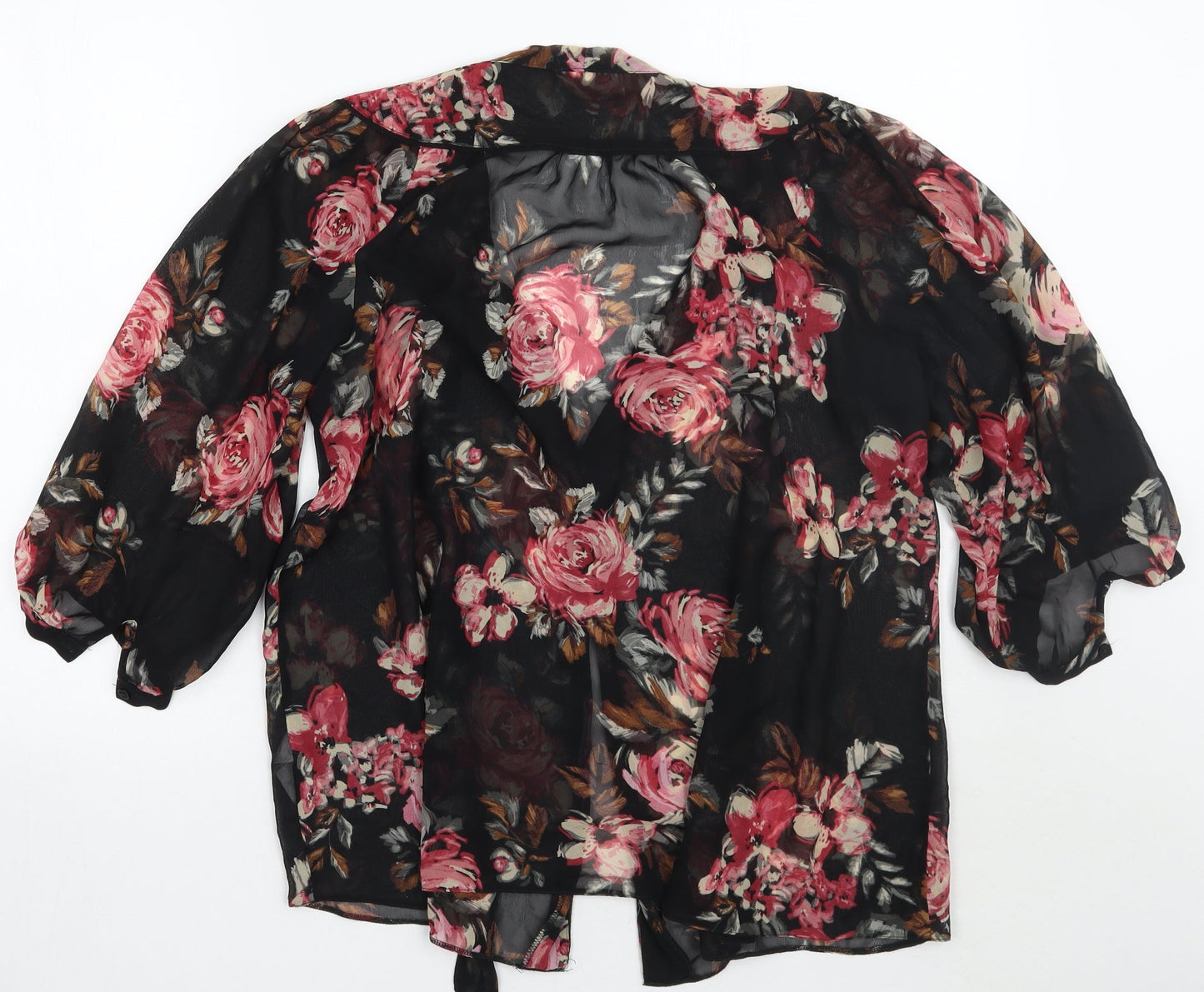 Womens UK Size S Wallis Black Basic Button-Up