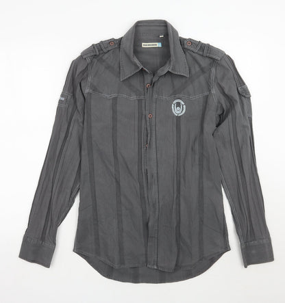 Mens UK Size M Duck & Cover Grey  Button-Up Long Sleeve Casual Shirt