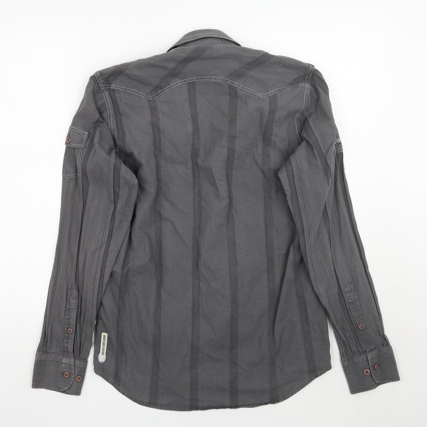 Mens UK Size M Duck & Cover Grey  Button-Up Long Sleeve Casual Shirt