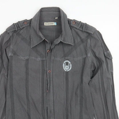 Mens UK Size M Duck & Cover Grey  Button-Up Long Sleeve Casual Shirt