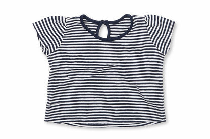Front view of Matalan Baby White Striped Basic T-Shirt, size 3-6, Months