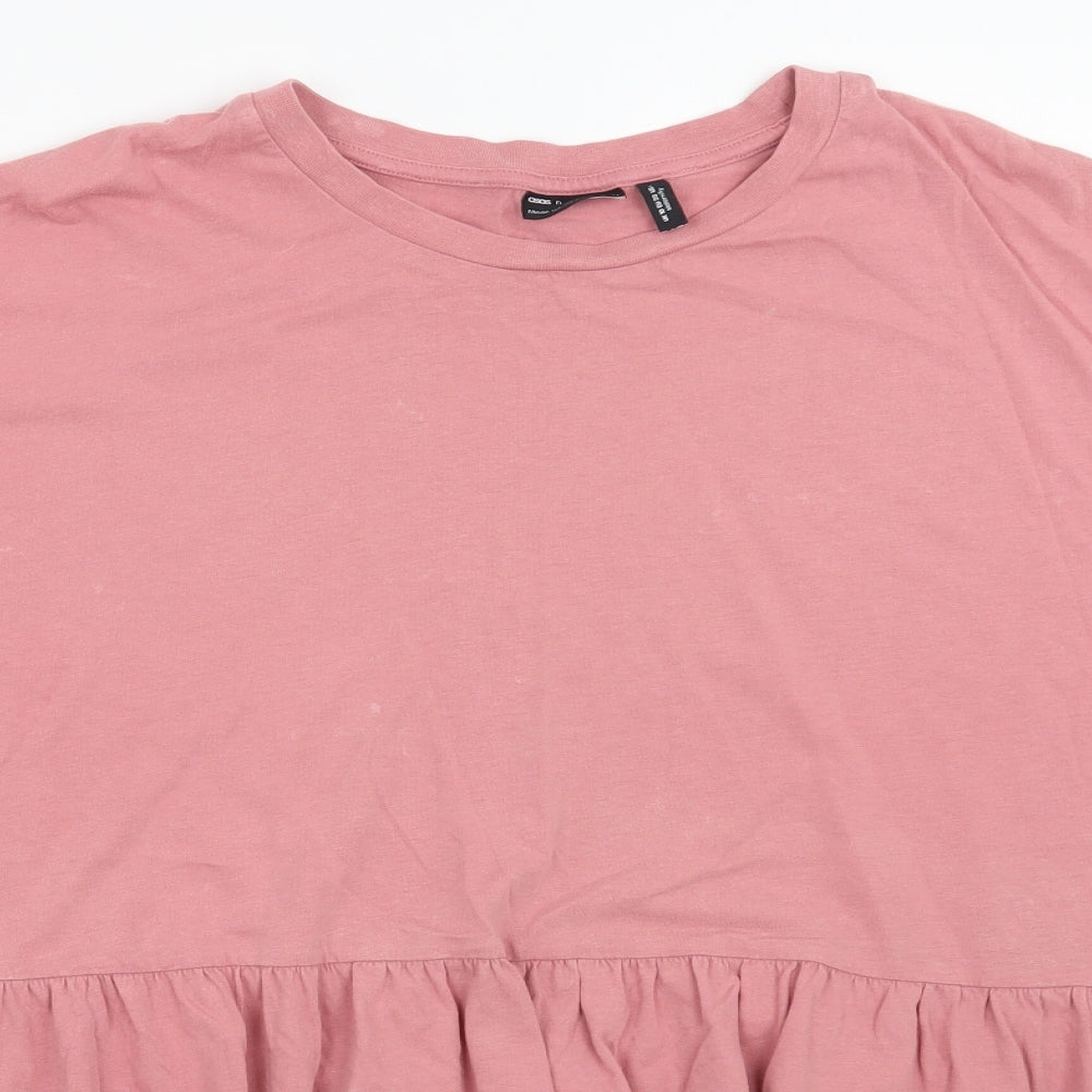 Womens UK Size 10 ASOS Pink Basic T-Shirt