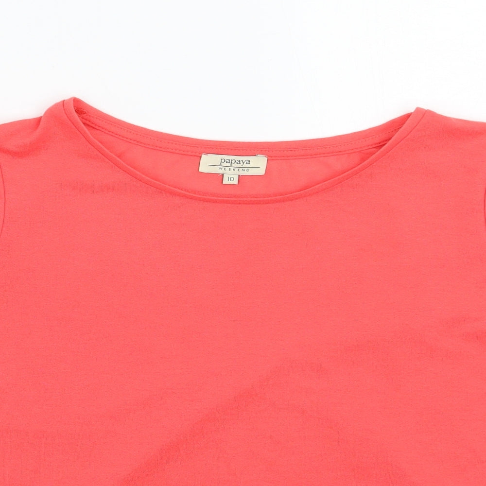 Papaya Womens Orange   Cropped T-Shirt Size 10